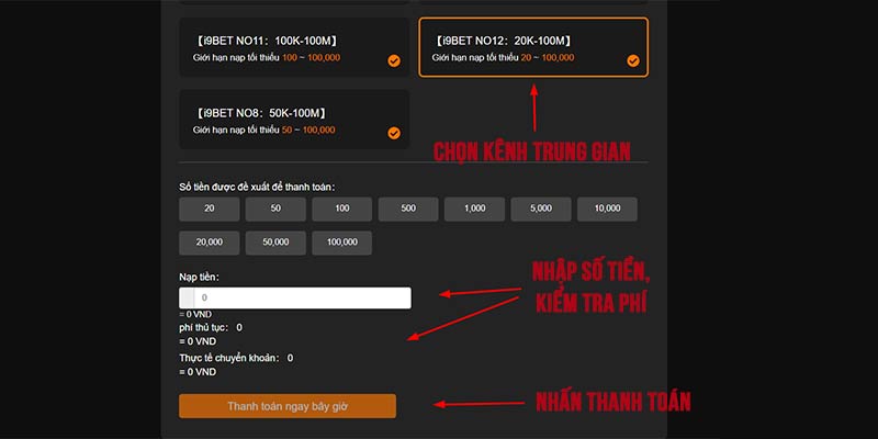 Hướng dẫn chuyển khoản ngân hàng để nạp tiền i9bet