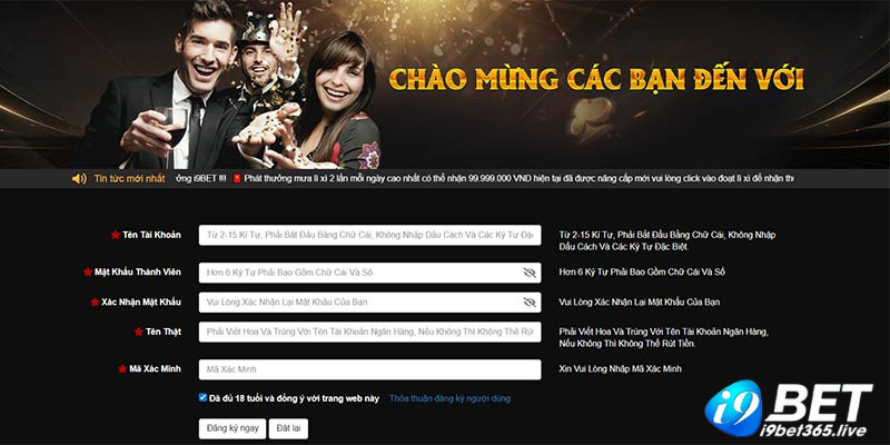 Đăng ký i9bet cần cung cấp thông tin trung thực, đúng với thực tế